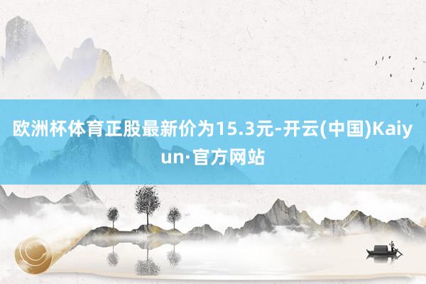 欧洲杯体育正股最新价为15.3元-开云(中国)Kaiyun·官方网站