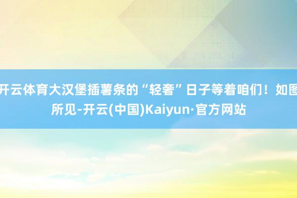 开云体育大汉堡插薯条的“轻奢”日子等着咱们！如图所见-开云(中国)Kaiyun·官方网站